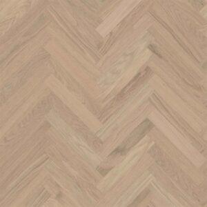 Bjelin Woodura Sildebensparket Modern - Eg Boden B-stav, Powder Hvid Matlak