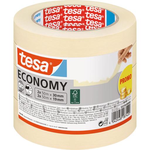 Tesa afdækningstape, 50 meter, 2 stk. x 30 mm, 2 stk. x 19 mm