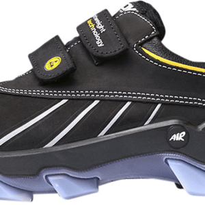 HKSDK B2 sikkerhedssko med velcro. Læder, m/alu tåkappe, techfiber sømværn, Air sål, skridfast. Str. 45