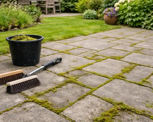 Fjernelse af mos på fliser