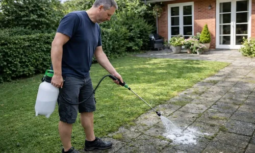 Privat udfører selv algebehandling i sin have